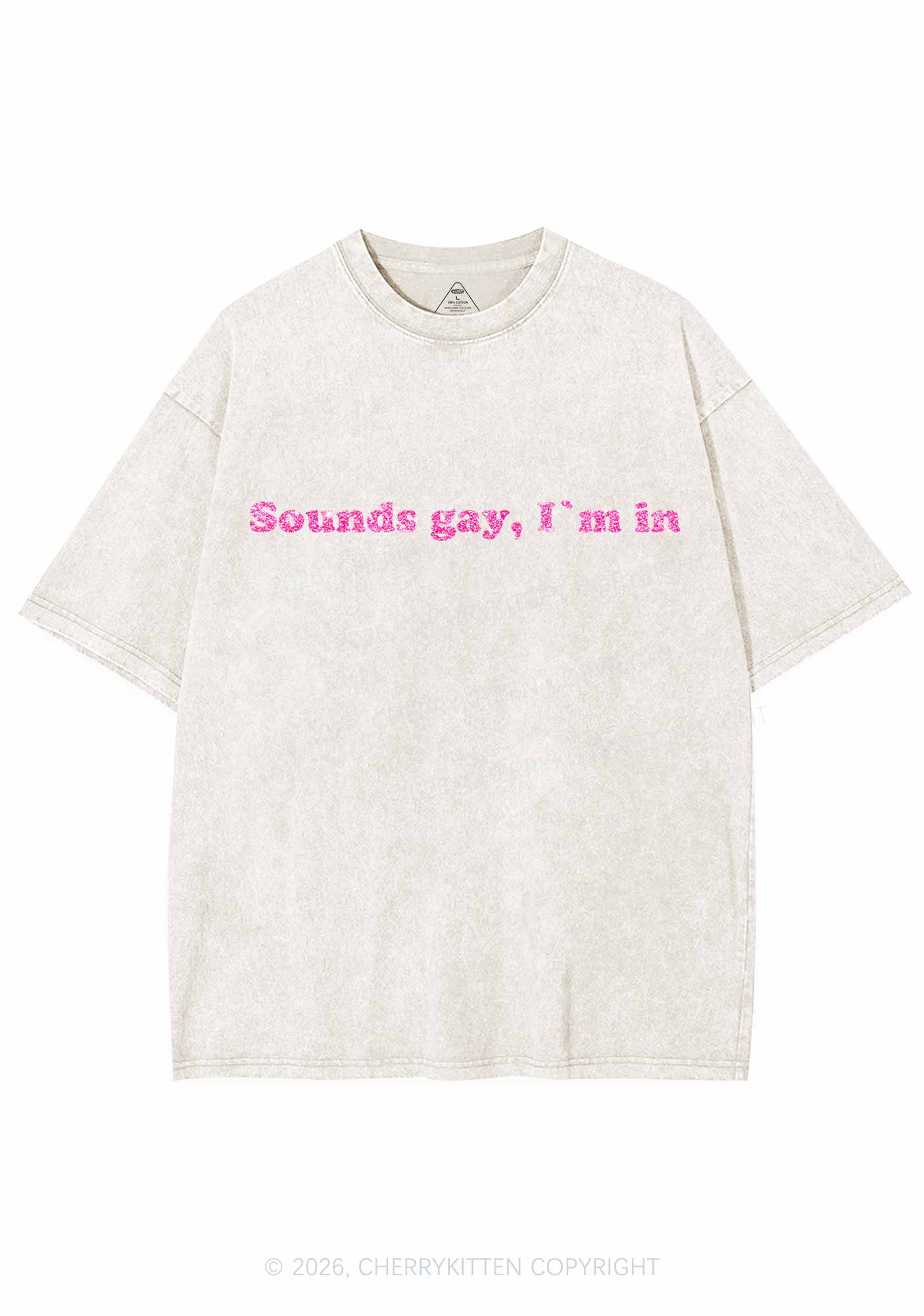 Glitter Sounds Gay Pride Y2K Shirts Washed Tee Cherrykitten