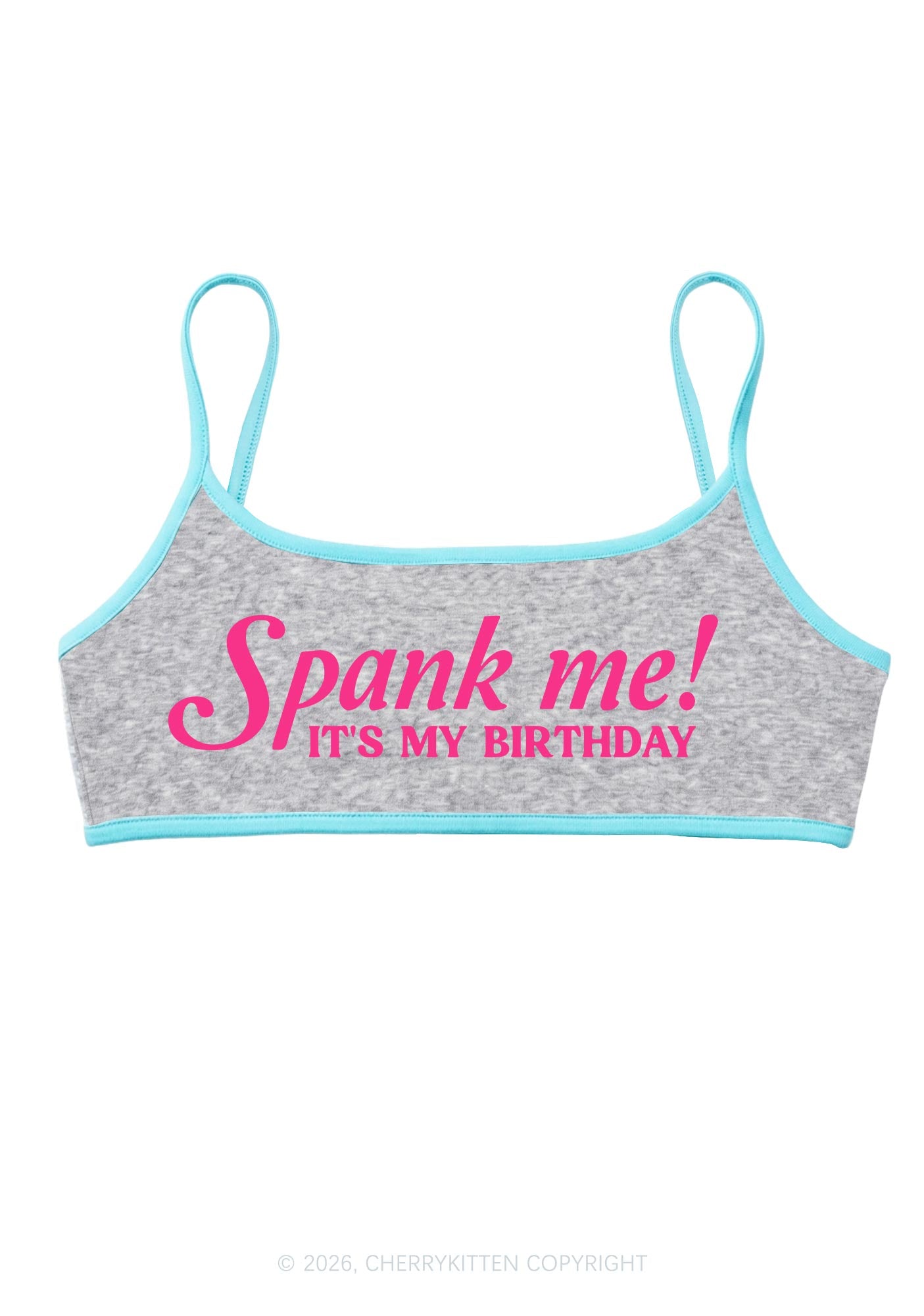 Spank Me Its My Birthday Y2K Super Crop Cami Cherrykitten