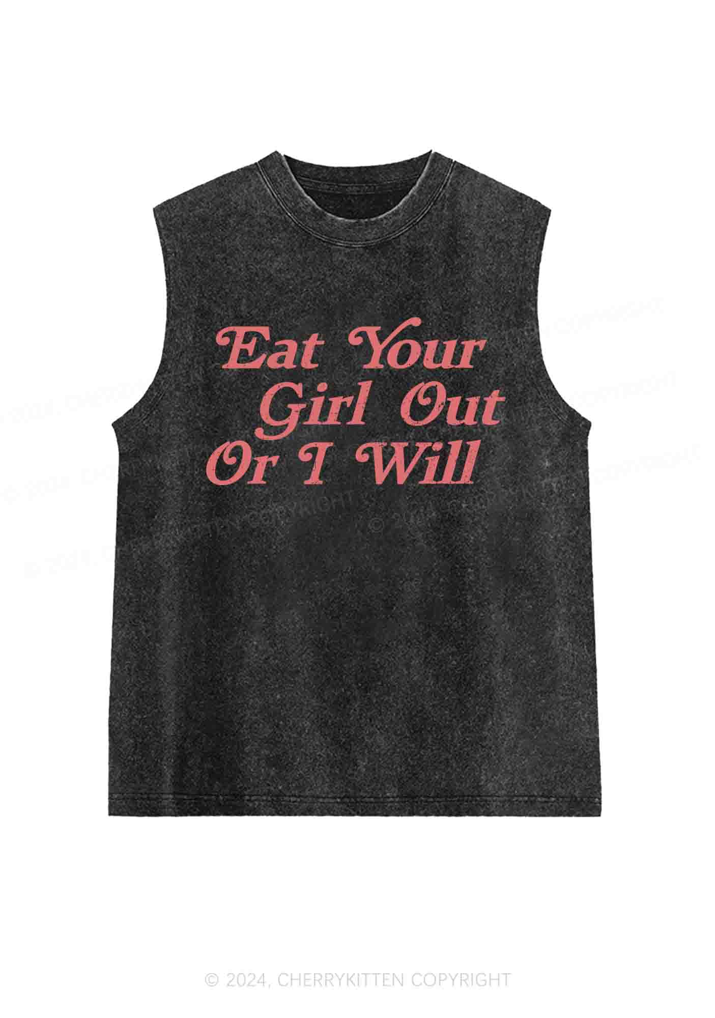 Eat Your Girl Out Y2K Washed Tank Cherrykitten