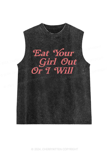 Eat Your Girl Out Y2K Washed Tank Cherrykitten