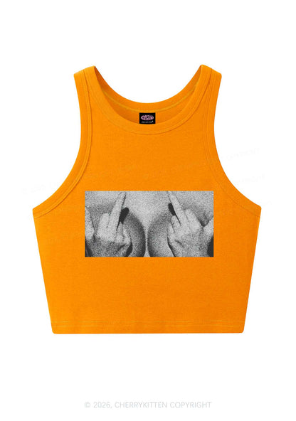 Middle Finger Bxxbs Y2K Crop Tank Top Cherrykitten
