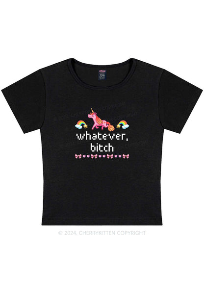 Unicorn Whatever Bxxch Y2K Baby Tee Cherrykitten