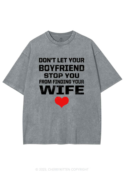 Boyfriend Wife Pride Y2K Shirts Washed Tee Cherrykitten