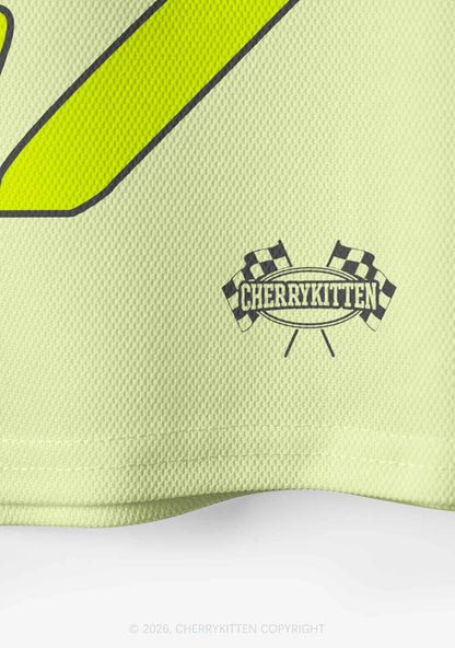Lime Green Good Girl Y2K Crop Sport Jersey Shirts Cherrykitten