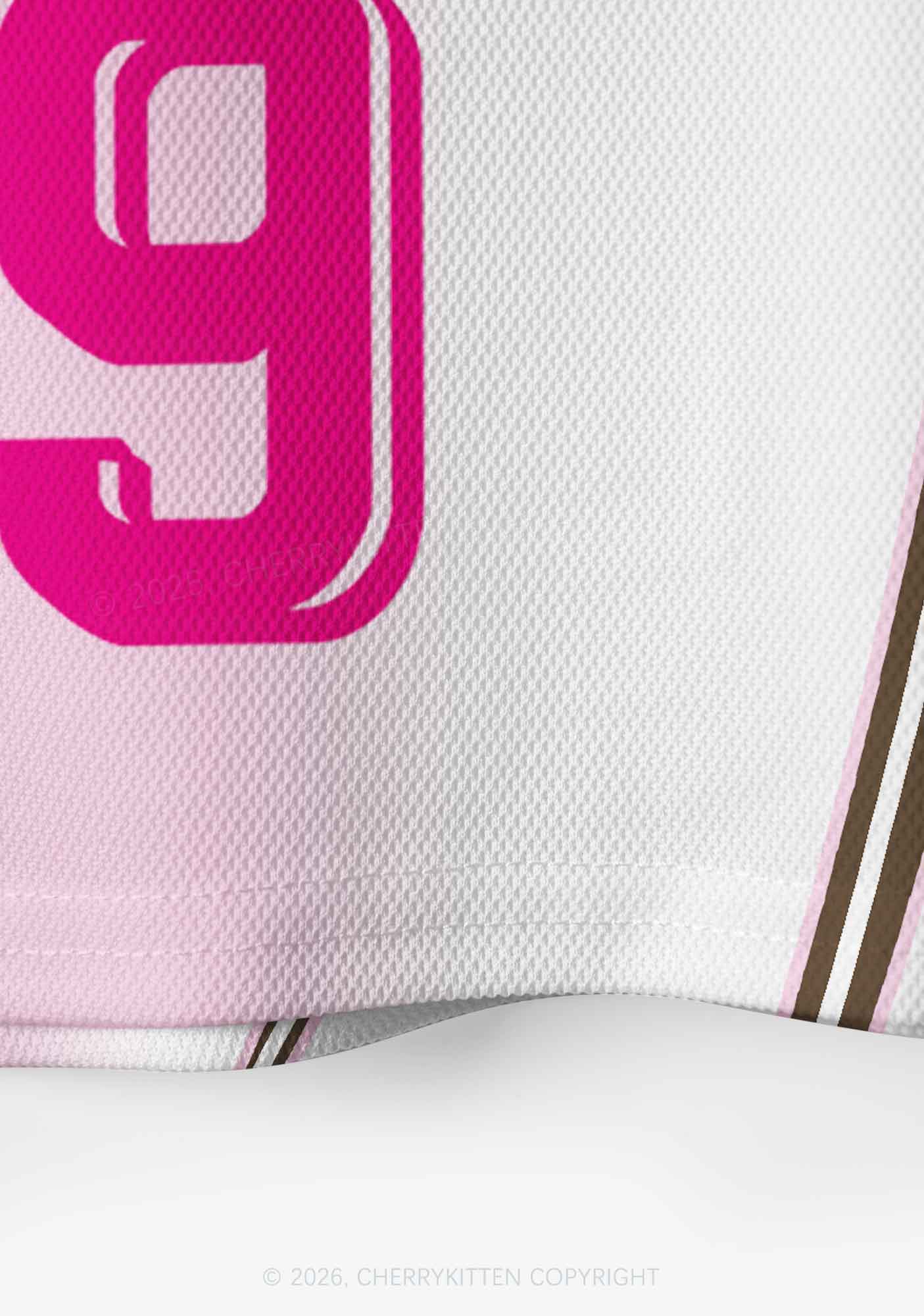 Pink Bisexual Pride Y2K Crop Sport Jersey Shirts Cherrykitten