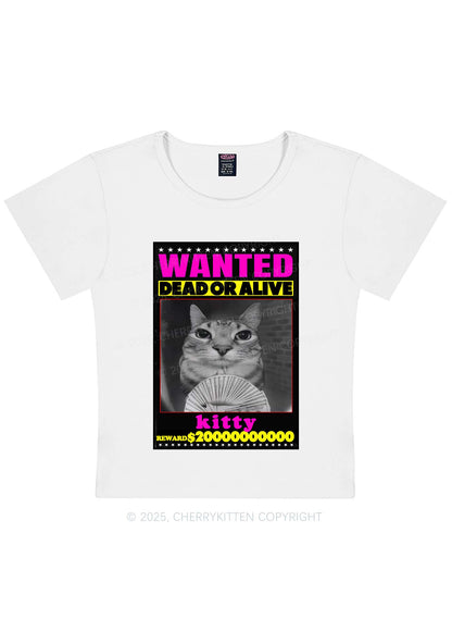 Custom Wanted Kitten Y2K Baby Tee Cherrykitten