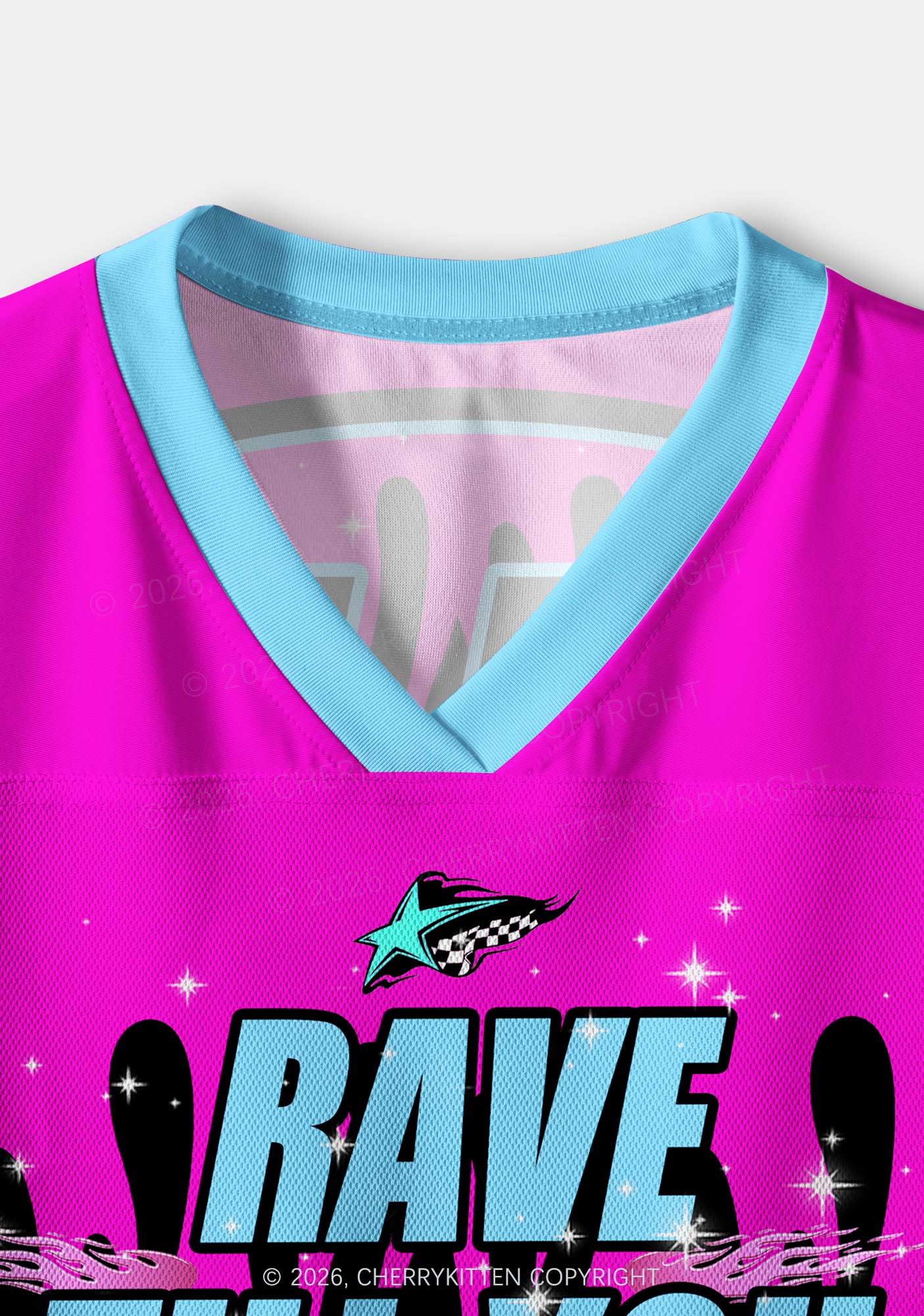 Rave Till You Cry Y2K Crop Sport Jersey Shirts Cherrykitten