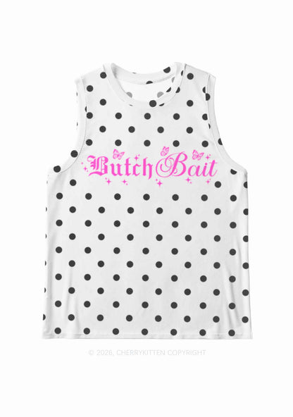 Butch Bait White Dots Pride Y2K Mesh Muscle Tank Cherrykitten
