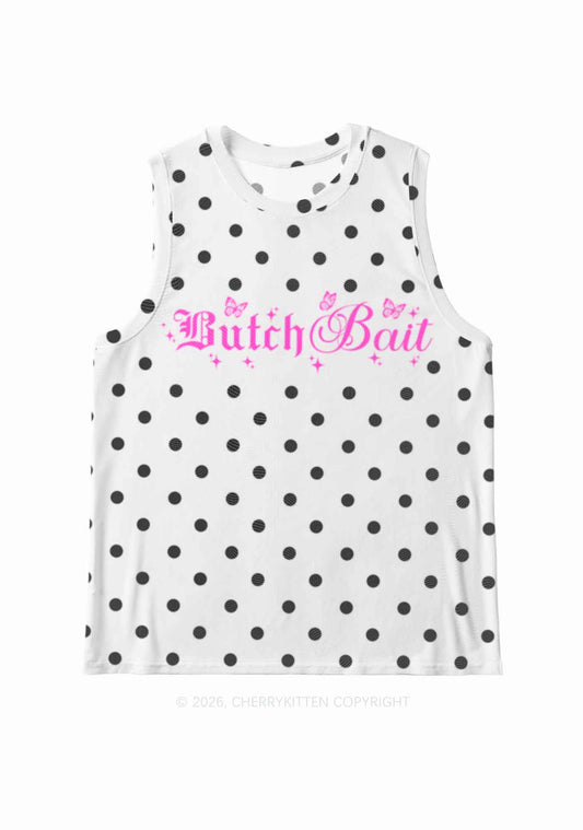 Butch Bait White Dots Pride Y2K Mesh Muscle Tank Cherrykitten