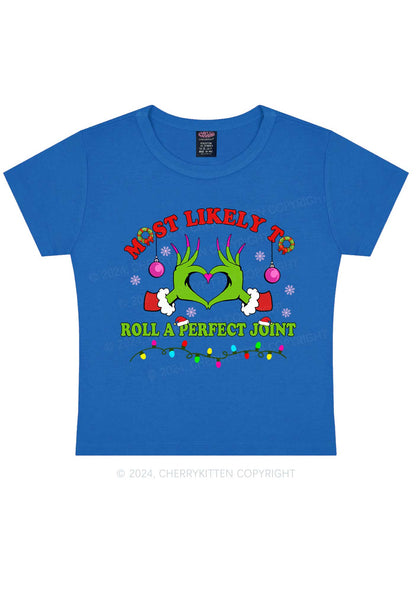 Christmas Most Likely To Custom Text Y2K Baby Tee Cherrykitten