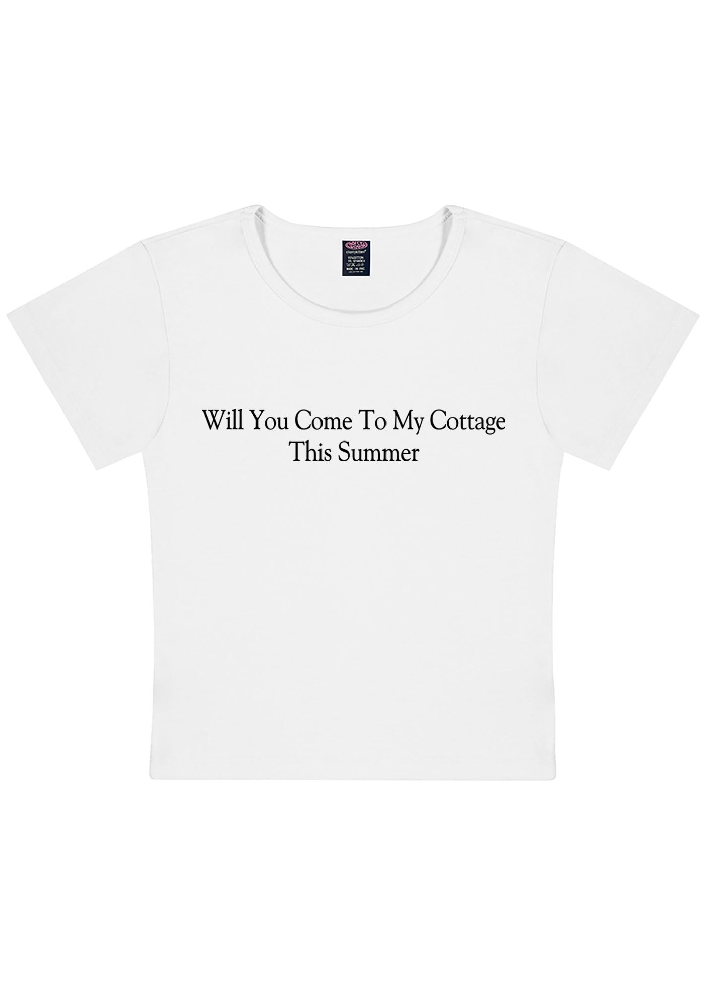 Will You Come To My Cottage HR Y2K Baby Tee Cherrykitten