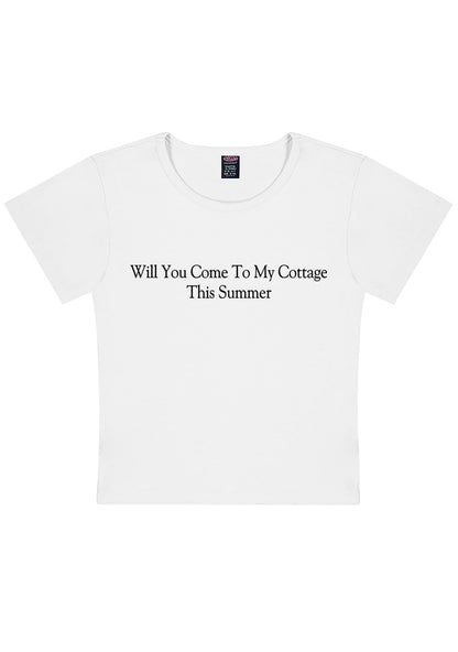Will You Come To My Cottage HR Y2K Baby Tee Cherrykitten