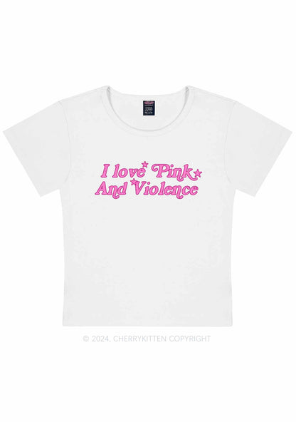 Curvy I Love Pink Y2K Baby Tee Cherrykitten