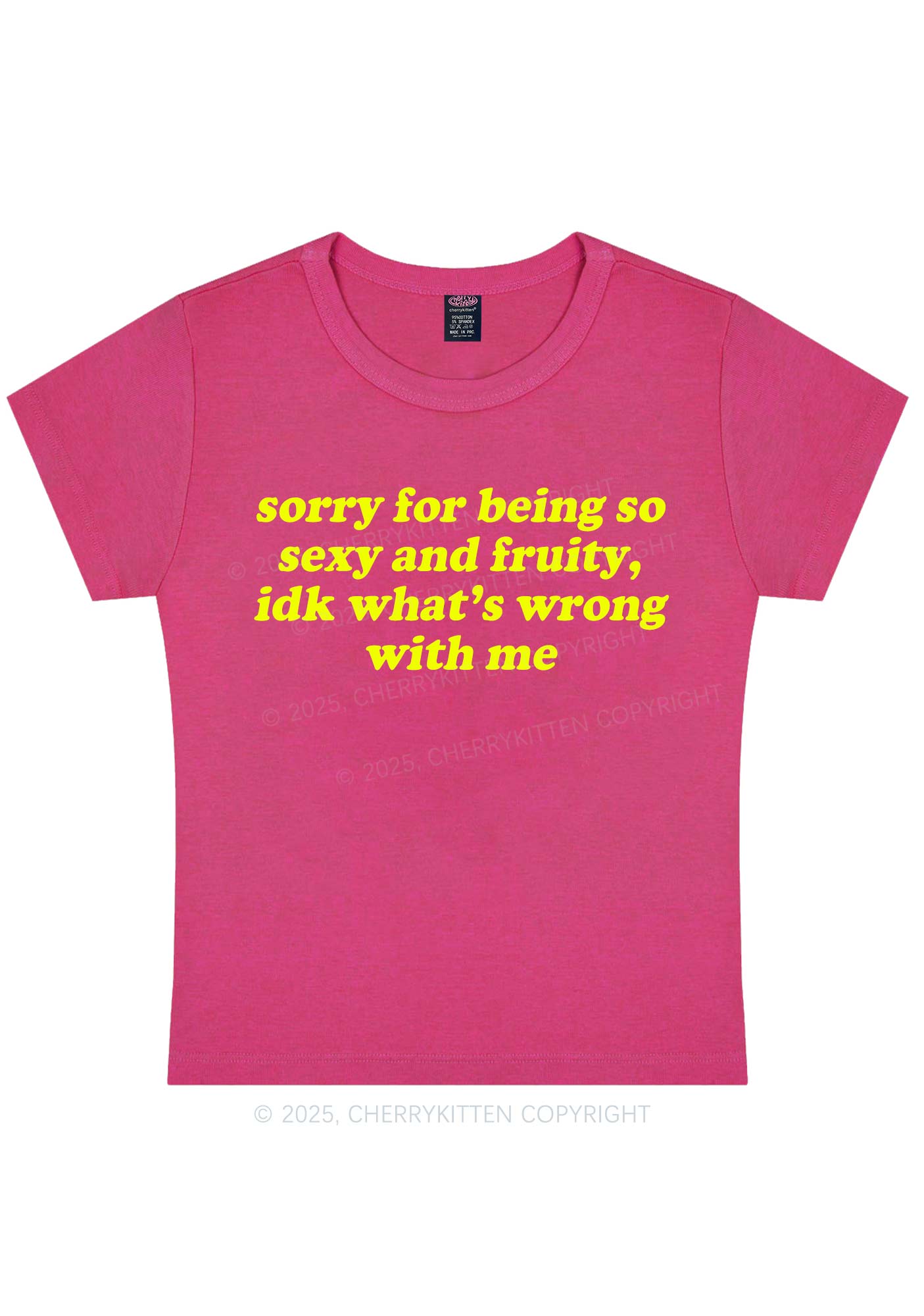 Sorry For Being So Fruity Y2K Baby Tee Cherrykitten