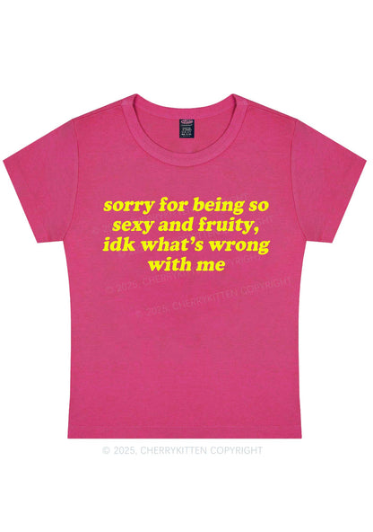 Sorry For Being So Fruity Y2K Baby Tee Cherrykitten