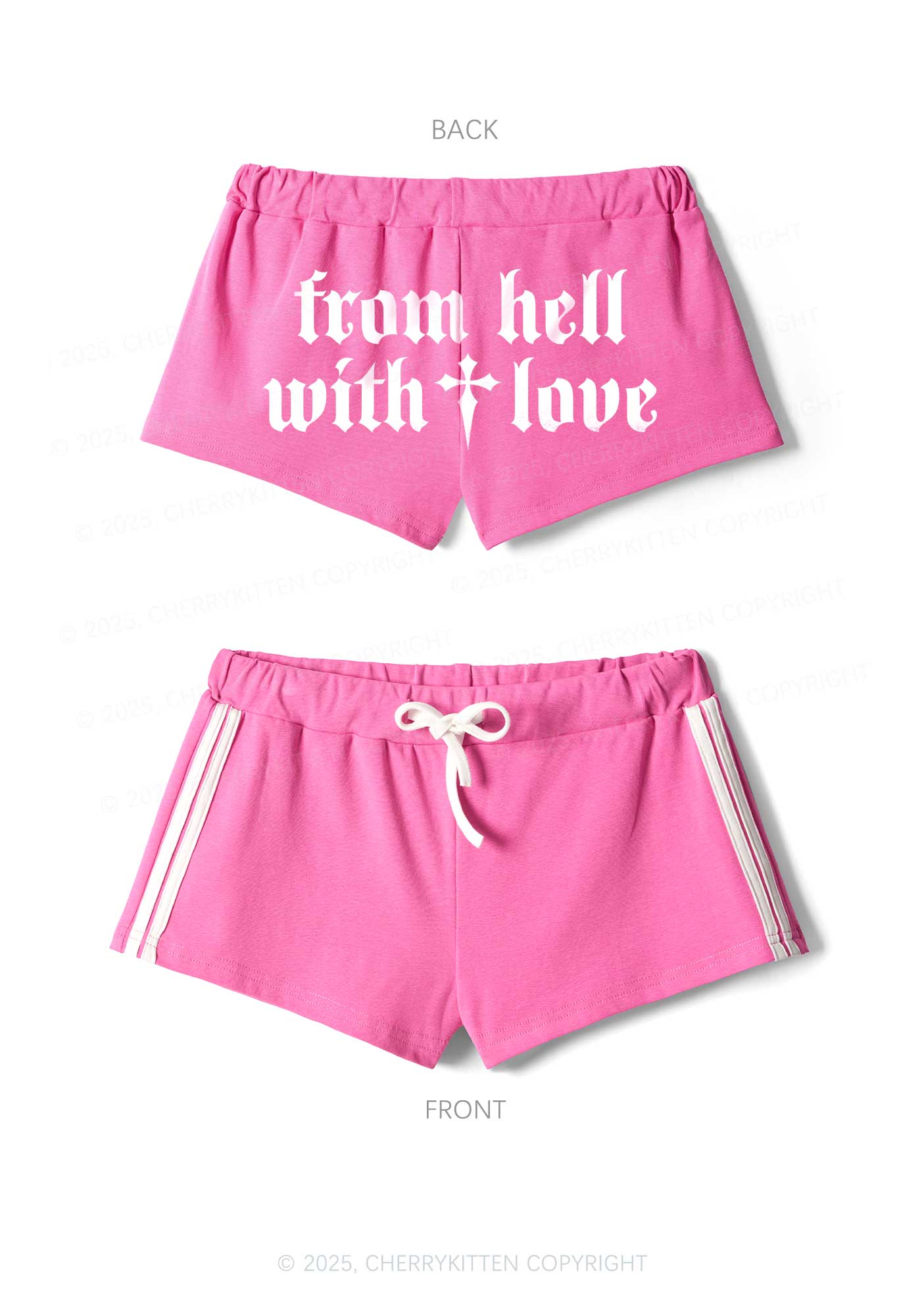 From Hell With Love Y2K Drawstring Mini Shorts Cherrykitten
