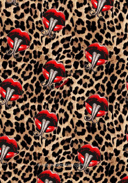 Halloween Leopard Lips Snakes Y2K Print Cami Crop Top Cherrykitten