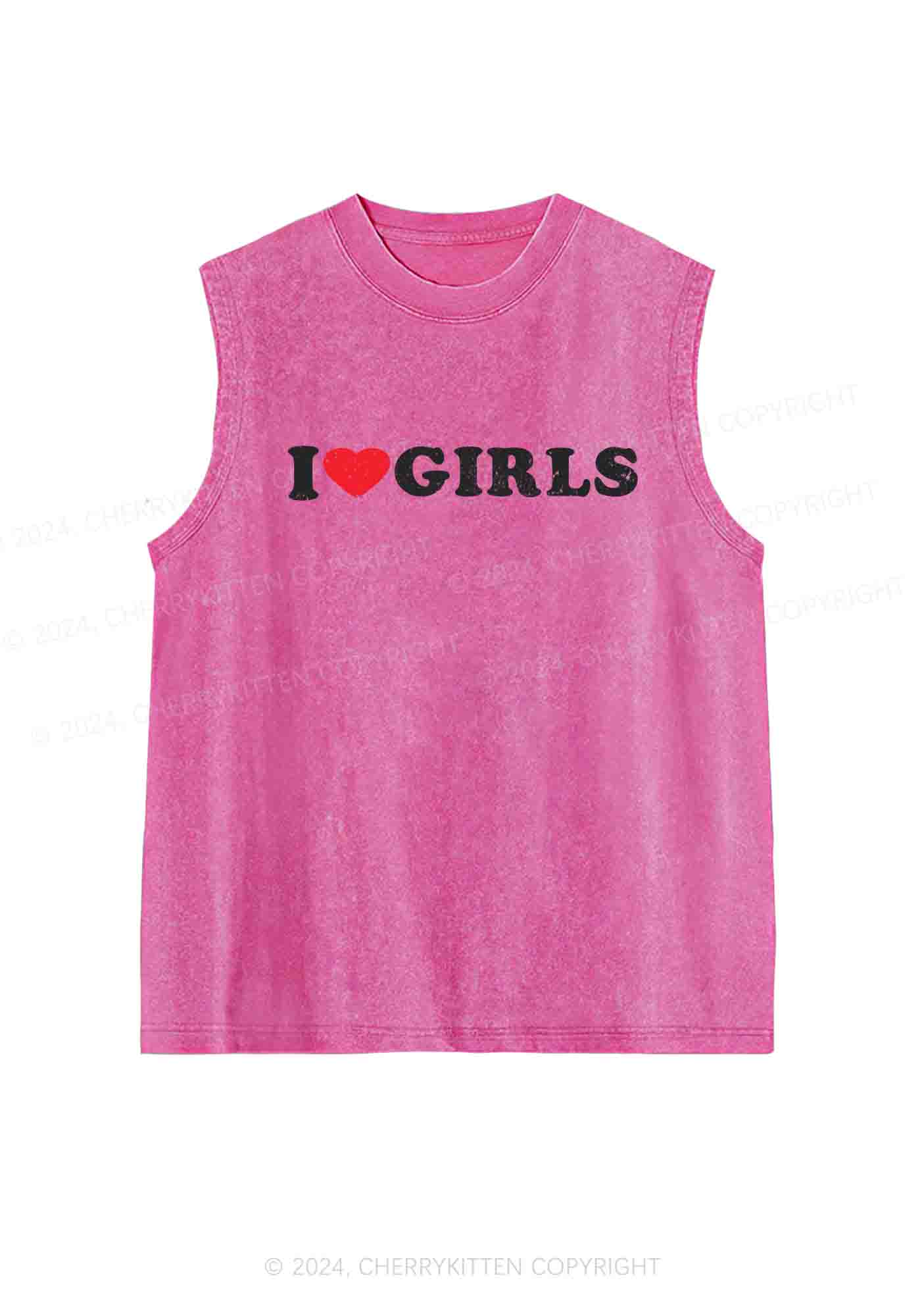 I Love Girls Y2K Washed Tank Cherrykitten