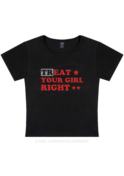 Treat Your Girl Right Y2K Baby Tee Cherrykitten