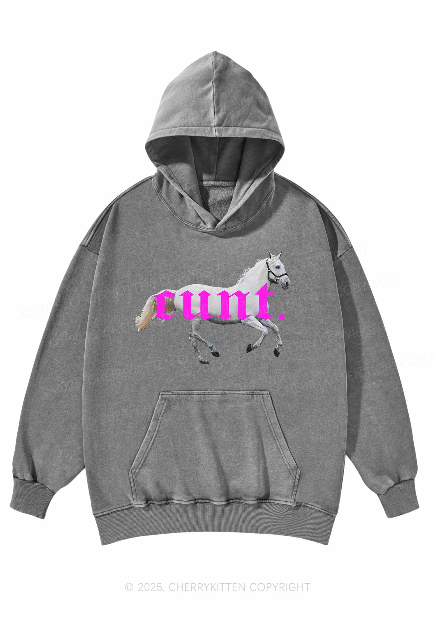 Cxxt Horse Y2K Washed Hoodie Cherrykitten