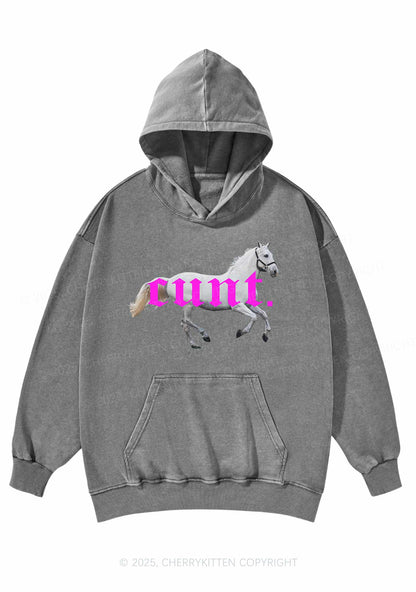 Cxxt Horse Y2K Washed Hoodie Cherrykitten