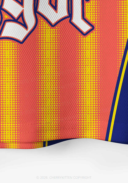Faggot Orange Yellow Stripes Pride Y2K Crop Sport Jersey Shirts Cherrykitten