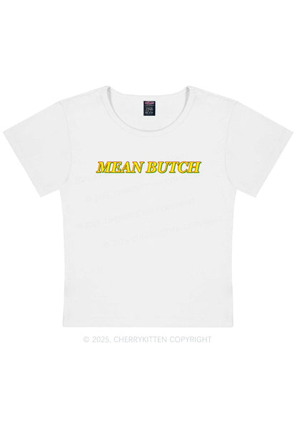 Mean Butch Pride Y2K Baby Tee Cherrykitten