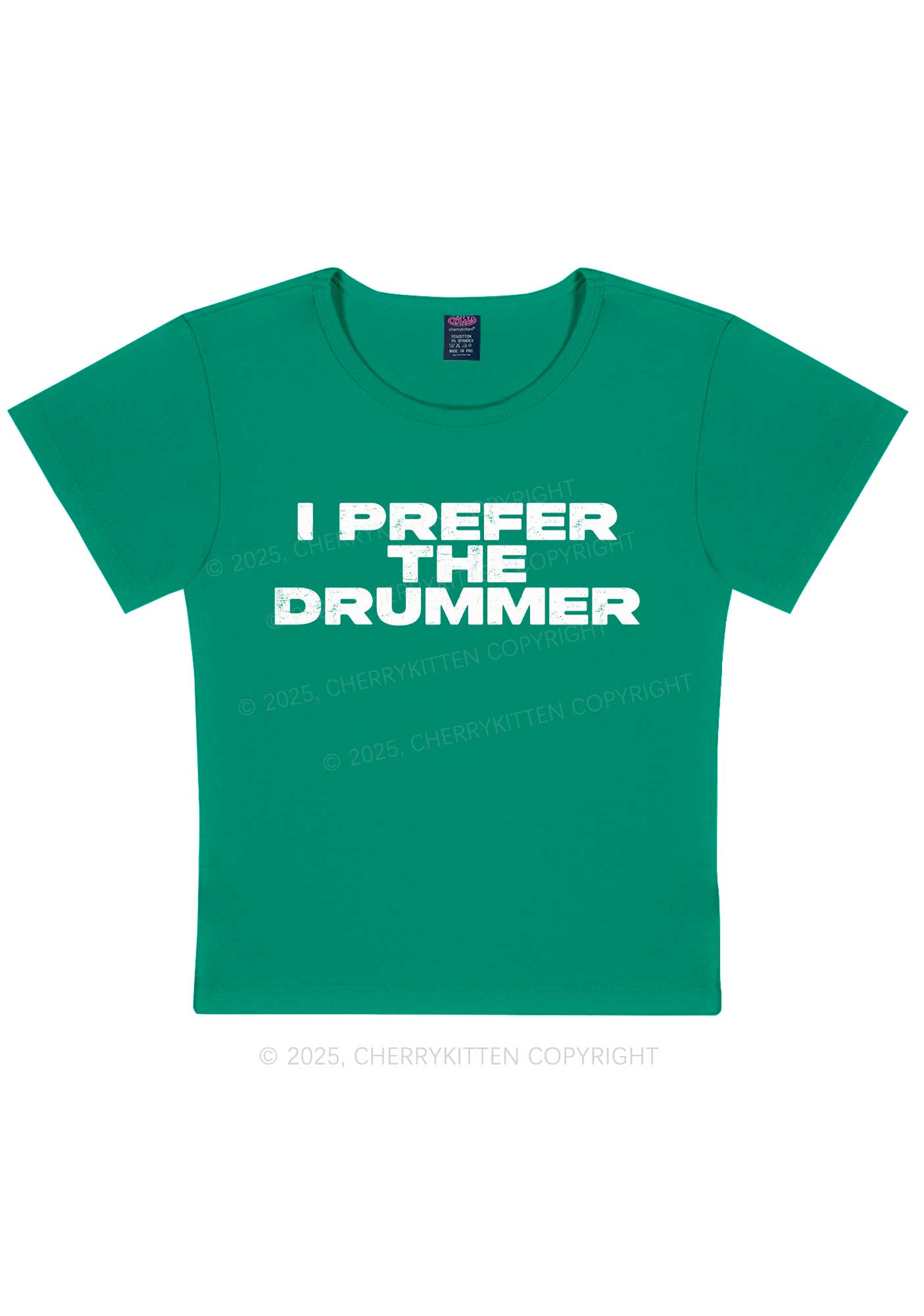 I Prefer The Drummer Y2K Baby Tee Cherrykitten