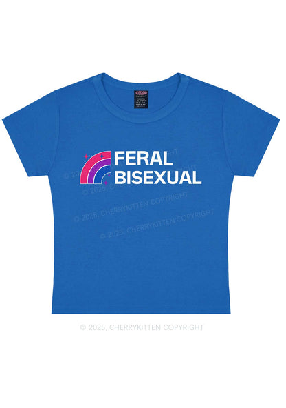 Feral Bisexual Pride Y2K Baby Tee Cherrykitten