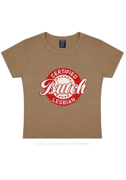 Certified Butch Lesbian Y2K Baby Tee Cherrykitten