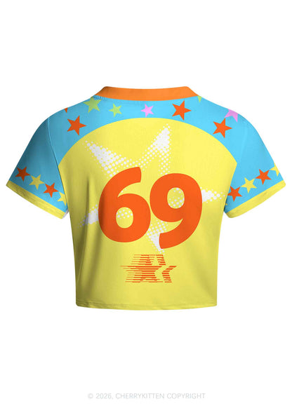 Autistic Cxxt Stars Y2K Crop Football Jersey Shirts Cherrykitten