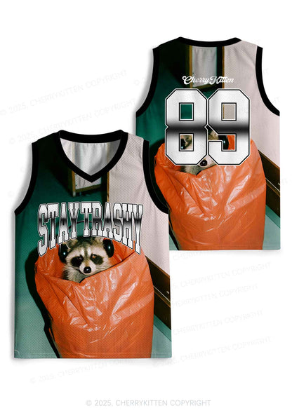 Custom Stay Trashy Y2K Sport Jersey Tank Cherrykitten