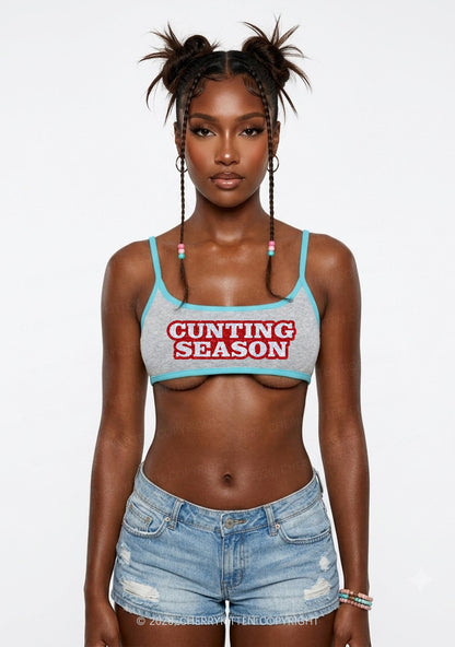 Glitter Cxxting Season Y2K Super Crop Cami Cherrykitten