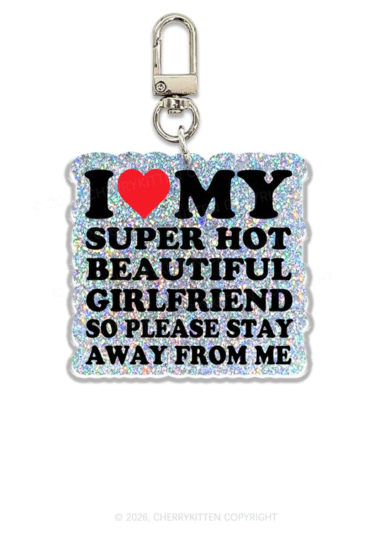 My Super Hot GF Valentine's Day 1pc Y2K Glitter Keychain Cherrykitten