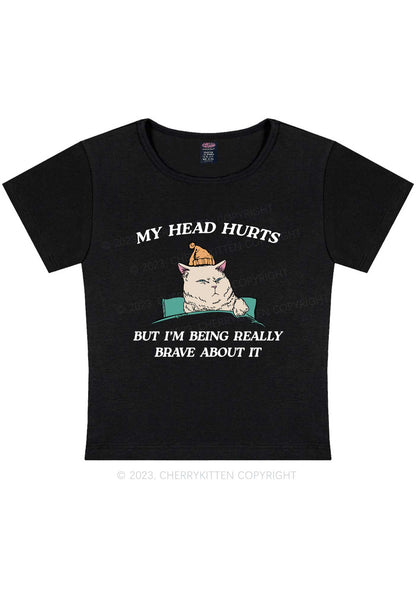Curvy Head Hurts Y2K Baby Tee Cherrykitten