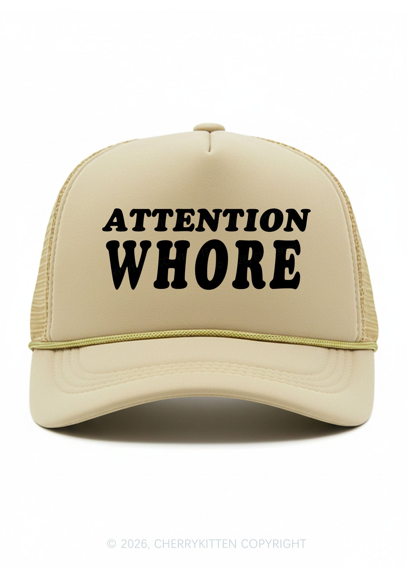 Attention Hore Y2K Trucker Hat Cherrykitten