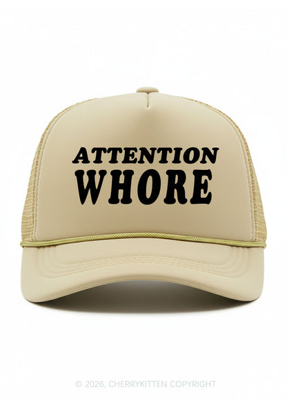 Attention Hore Y2K Trucker Hat Cherrykitten