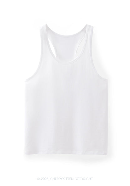 Plain Y2K Men Racerback Tank Top Cherrykitten