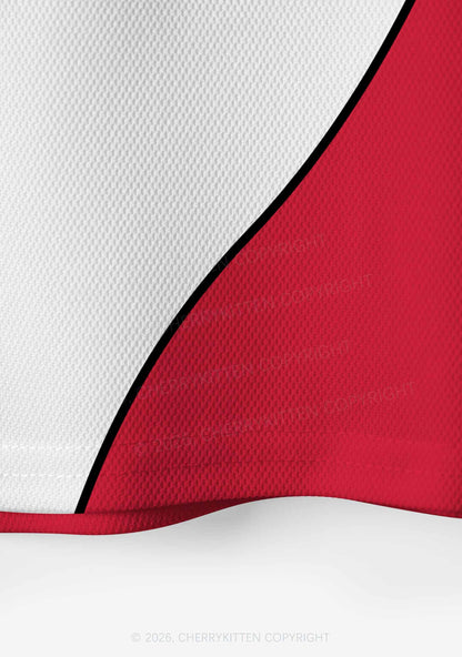 Red Faggot Star Pride Y2K Crop Sport Jersey Shirts Cherrykitten