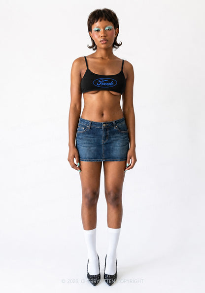 Glitter Oval Freak Y2K Super Crop Cami Cherrykitten