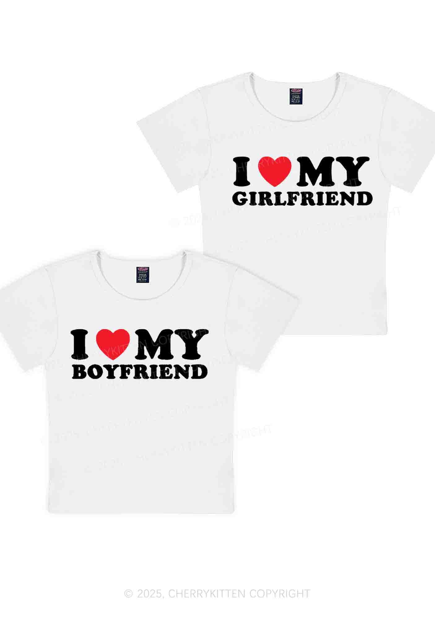 I Love GF BF Y2K Valentine's Day Baby Tee Cherrykitten