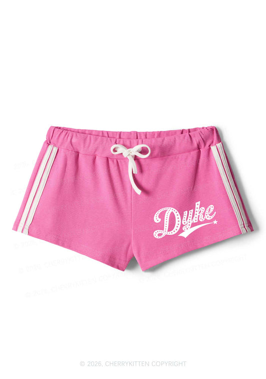 Pink Dyke Pride Y2K Drawstring Mini Shorts Cherrykitten