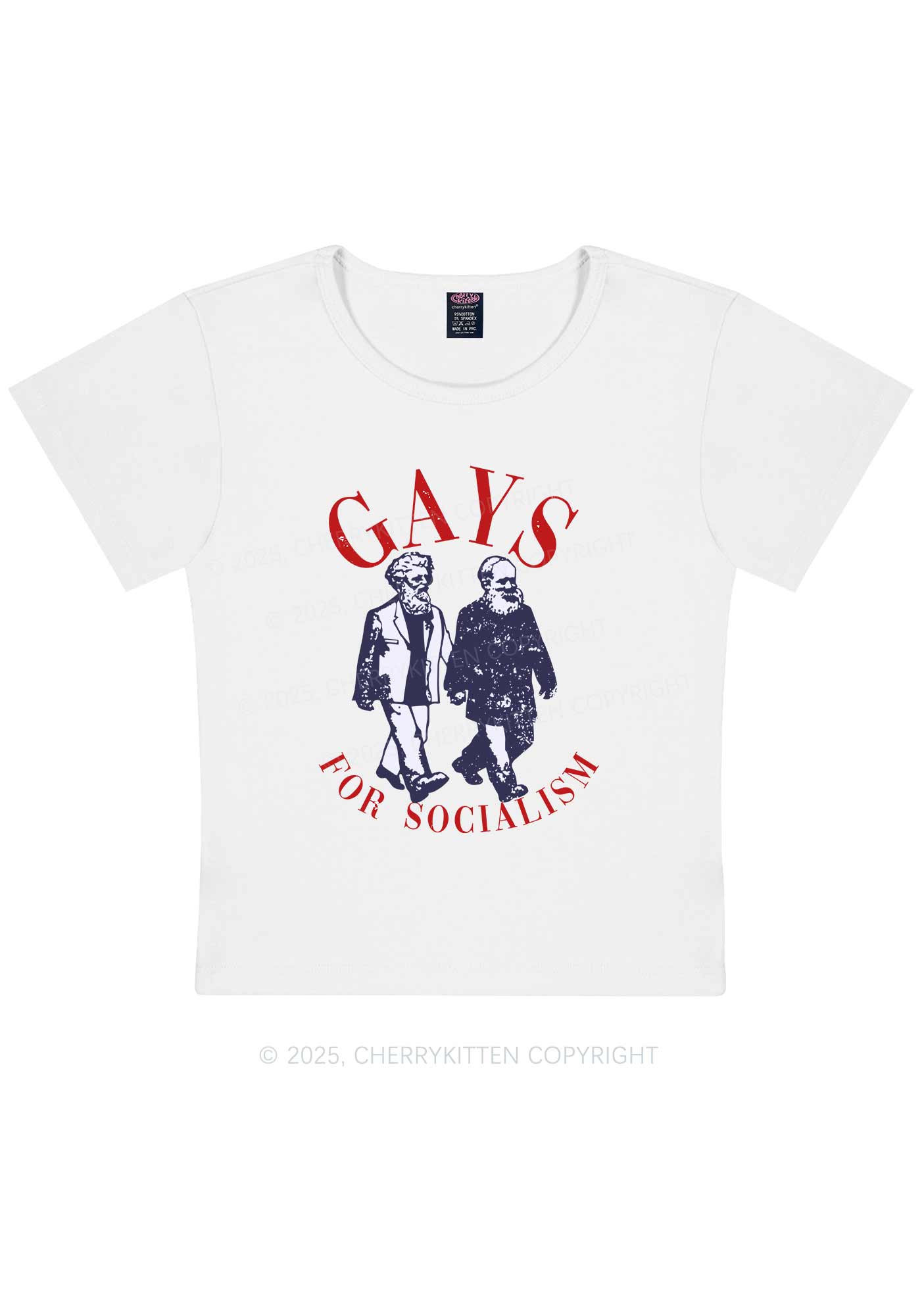 Gays For Socialism Pride Y2K Baby Tee Cherrykitten
