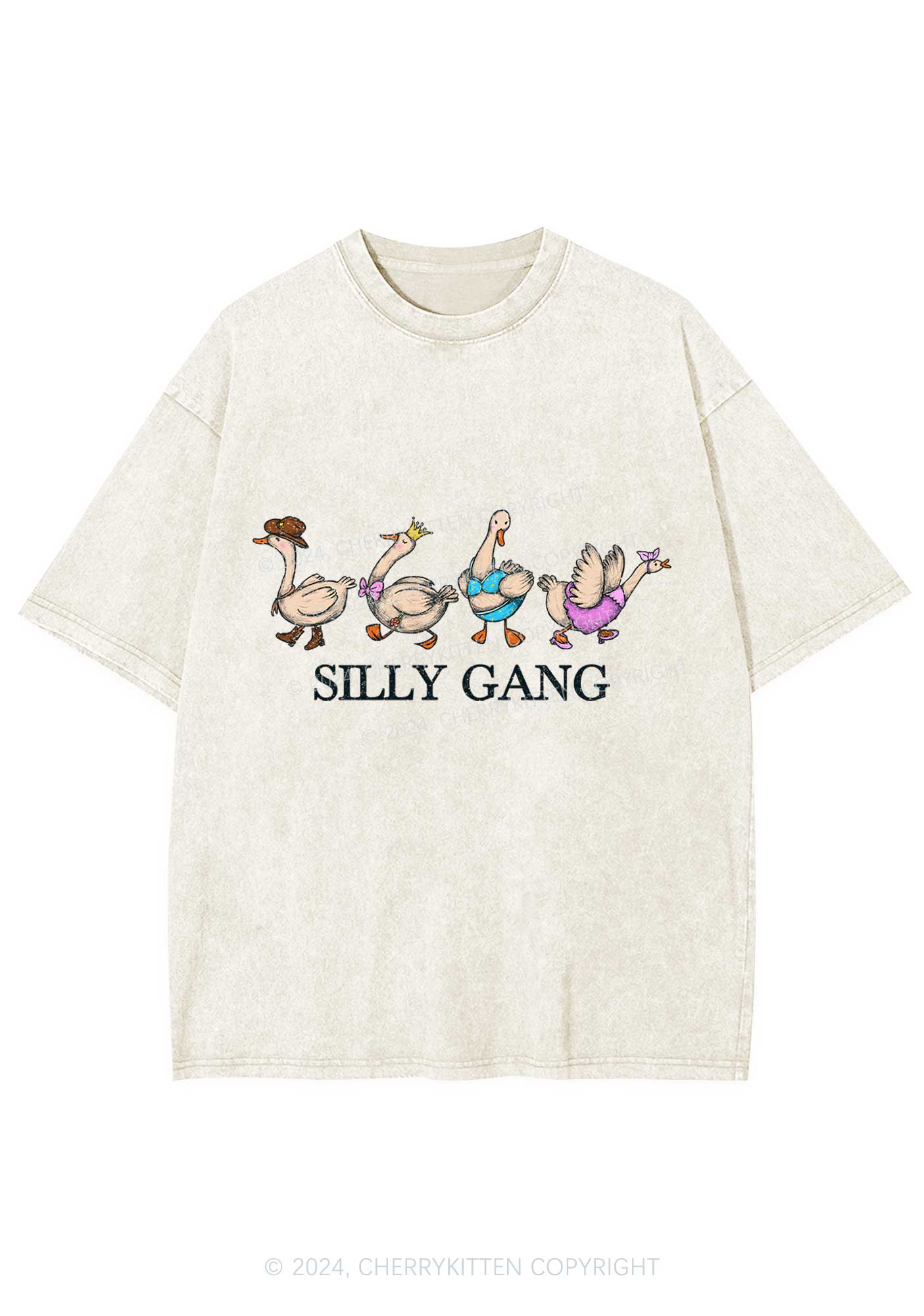 Silly Gang Y2K Washed Tee Cherrykitten