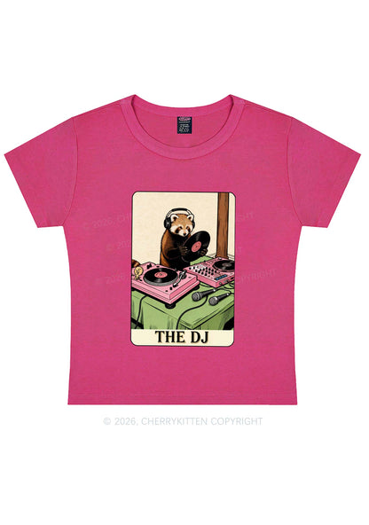 The DJ Raccoon Y2K Baby Tee Cherrykitten
