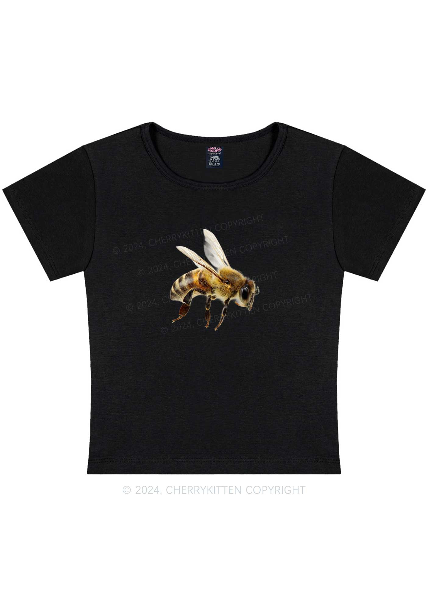 Flying Bee Y2K Baby Tee Cherrykitten