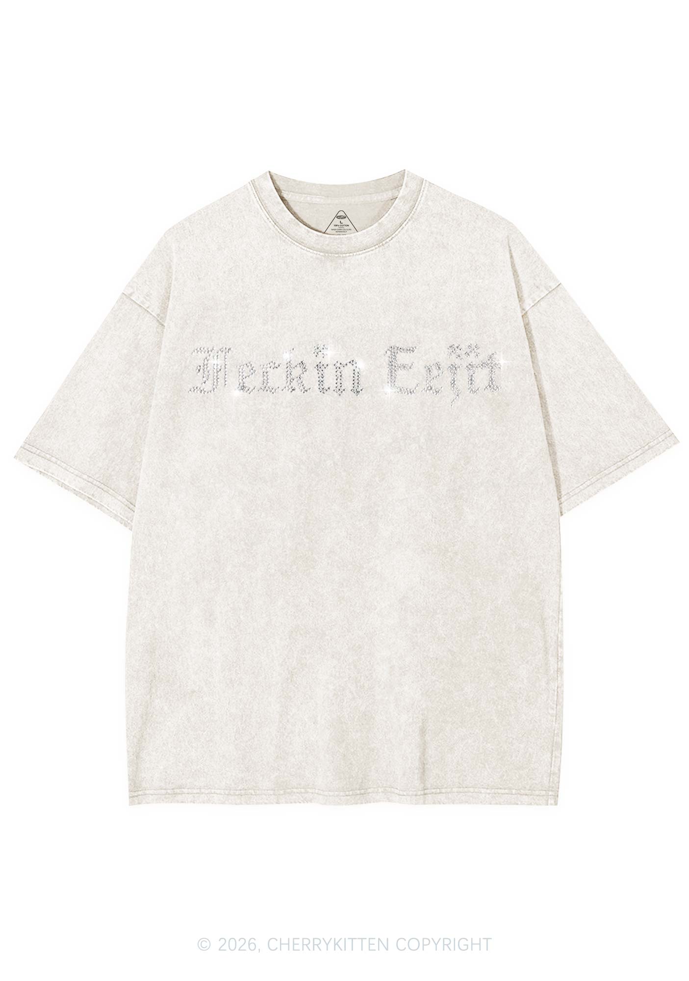 Rhinestone Feckin Eejit St Patricks Y2K Shirts Washed Tee Cherrykitten