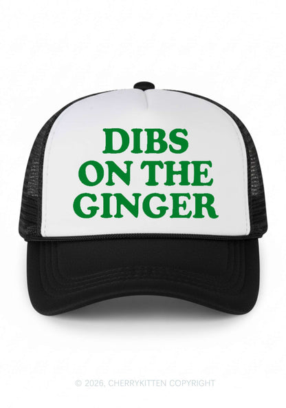 Dibs On The Ginger St Patricks Y2K Colorblock Trucker Hat Cherrykitten