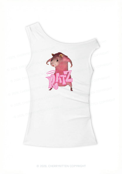 Pink Ratz Y2K Off Shoulder Tank Top Cherrykitten