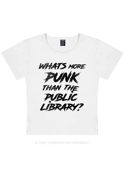 Punk Than Public Library Y2K Baby Tee Cherrykitten